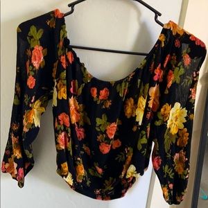Floral off the shoulder crop top